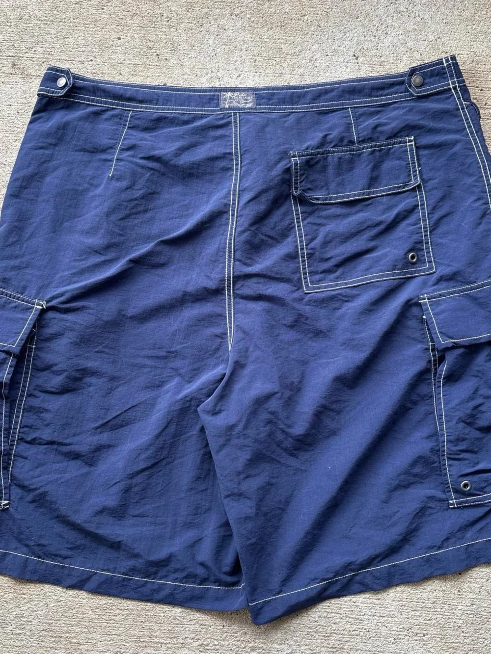 Polo Ralph Lauren Men's Swim Trunks Mesh Lined Cargo Blue 38 Nylon